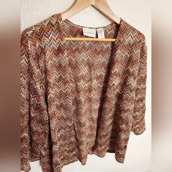 Alfred Dunner Women's Waffle Knit Sweater/Cardigan - Picture 4 of 5